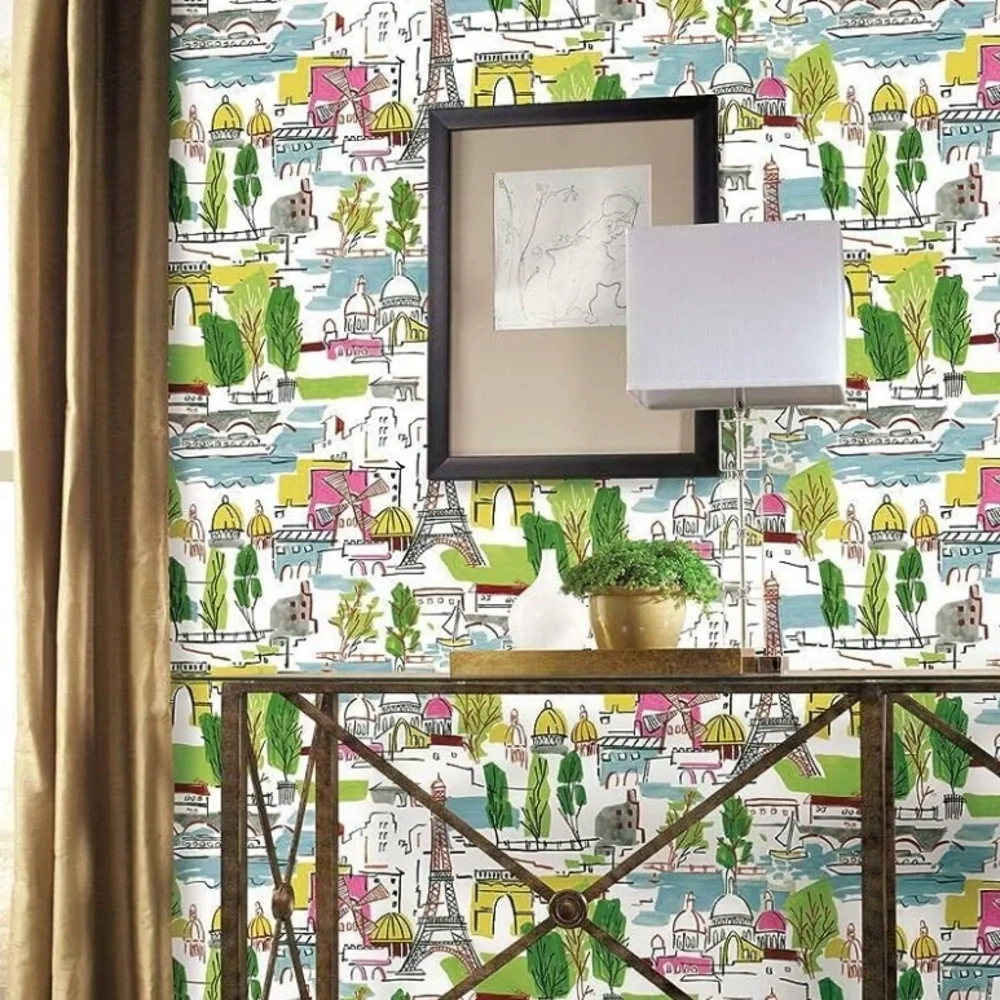 - 3!!!! ROOMMATES X WAVERLY NWT arrondissement peel & stick wallpaper